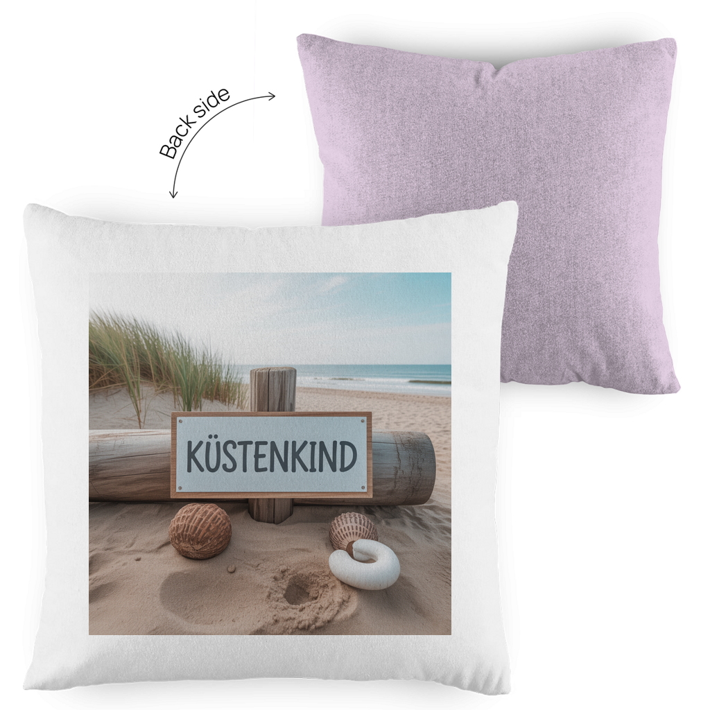 Zweifarbiges Kopfkissen „Küstenkind“ – Dekokissen maritim & modern