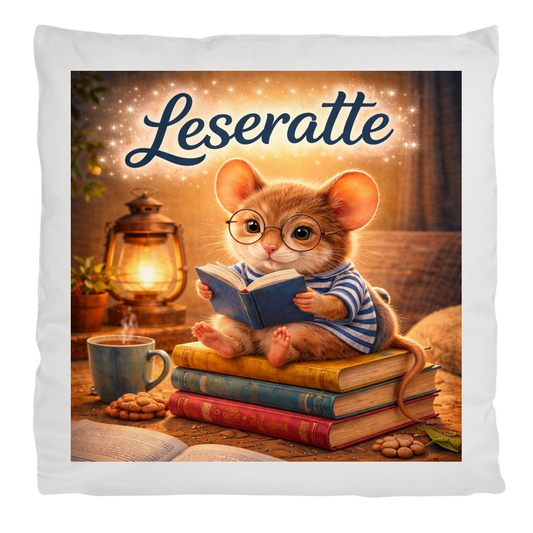 Kopfkissen flauschig „Leseratte“ – Kuschelkissen für gemütliche Lesemomente