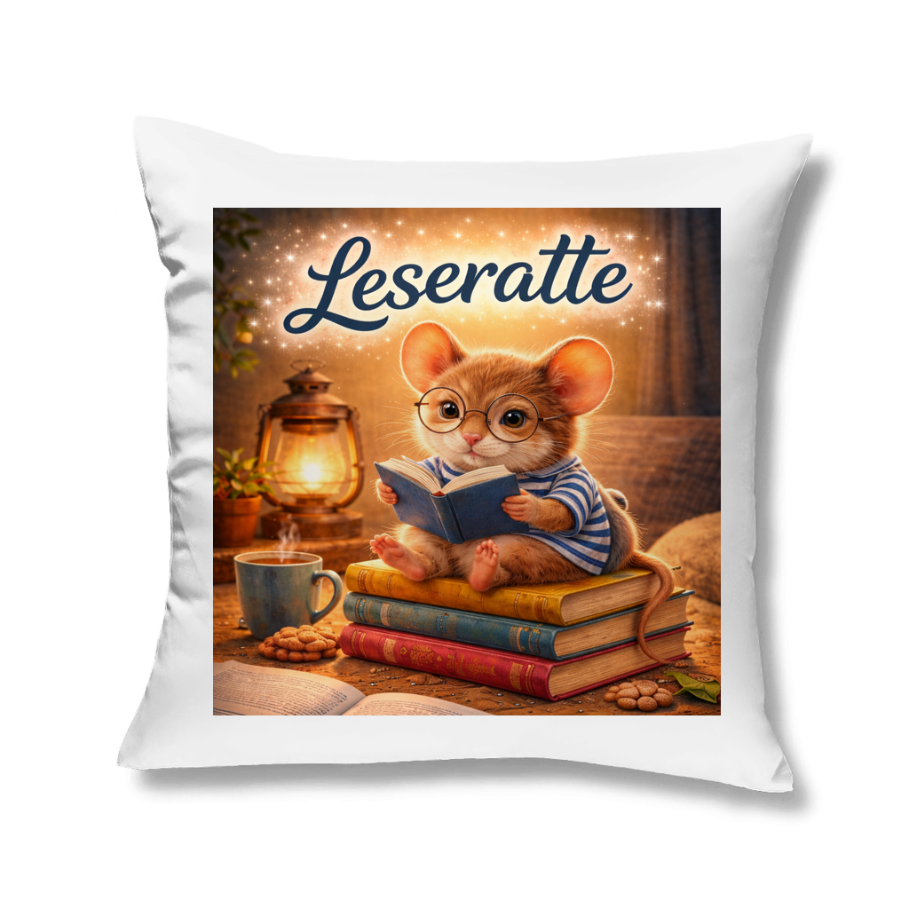 Kopfkissen „Leseratte“ – Gemütliches Dekokissen für Sofa, Bett & Leseecke