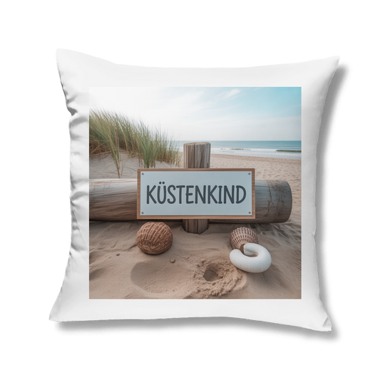 Kopfkissen „Küstenkind“ – Maritimes Dekokissen für Sofa, Bett & Wohnraum