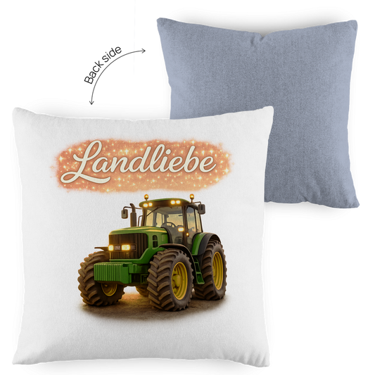 Zweifarbiges Kopfkissen Landliebe – Für alle, die das Landleben lieben