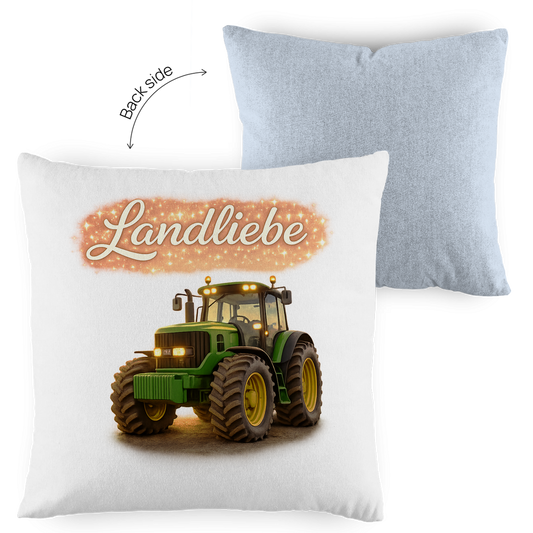 Zweifarbiges Kopfkissen Landliebe – Für alle, die das Landleben lieben