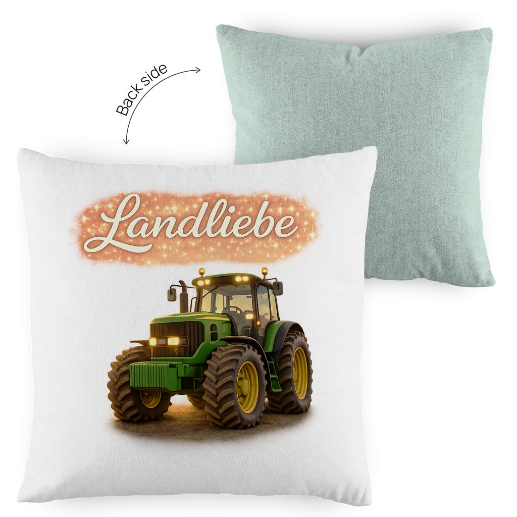 Zweifarbiges Kopfkissen Landliebe – Für alle, die das Landleben lieben