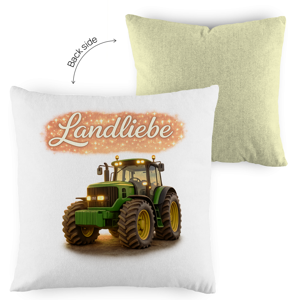 Zweifarbiges Kopfkissen Landliebe – Für alle, die das Landleben lieben