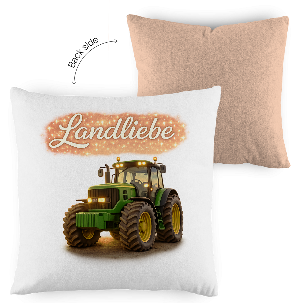 Zweifarbiges Kopfkissen Landliebe – Für alle, die das Landleben lieben