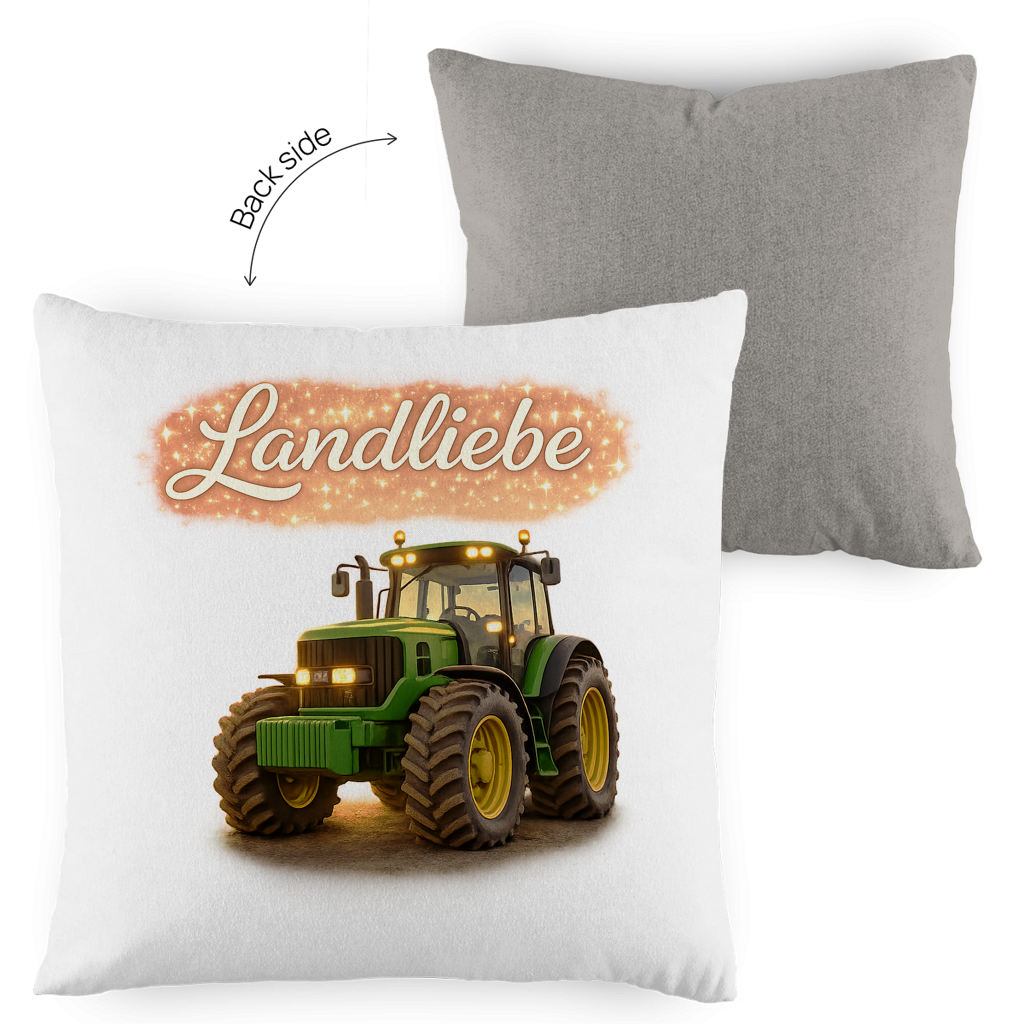 Zweifarbiges Kopfkissen Landliebe – Für alle, die das Landleben lieben