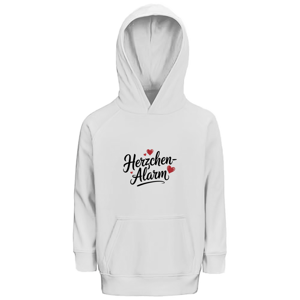 Herzchen-Alarm Kids Bio Hoodie | Premium Kinder Hoodie | Süße Geschenkidee