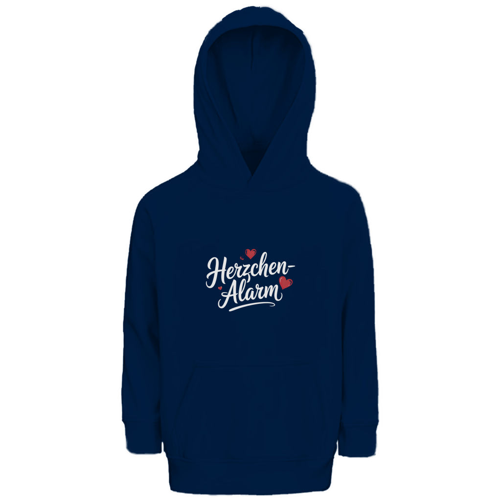 Herzchen-Alarm Kids Bio Hoodie | Premium Kinder Hoodie | Süße Geschenkidee