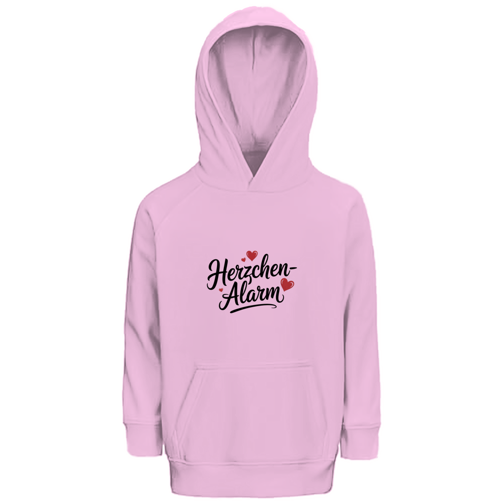Herzchen-Alarm Kids Bio Hoodie | Premium Kinder Hoodie | Süße Geschenkidee