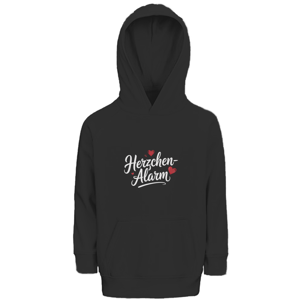 Herzchen-Alarm Kids Bio Hoodie | Premium Kinder Hoodie | Süße Geschenkidee