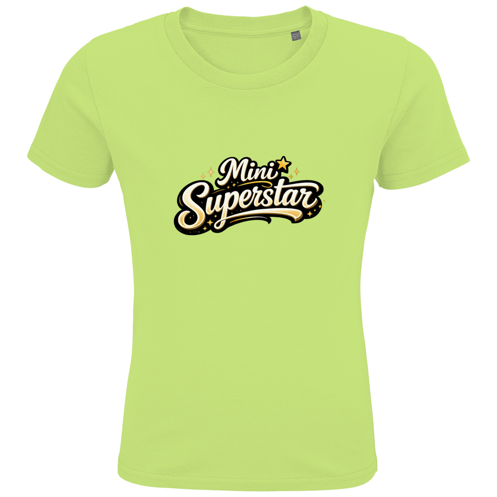 Kinder Bio T-Shirt „Mini Superstar“ – Premium Kids Shirt aus Bio-Baumwolle | Nachhaltiges Spruchshirt