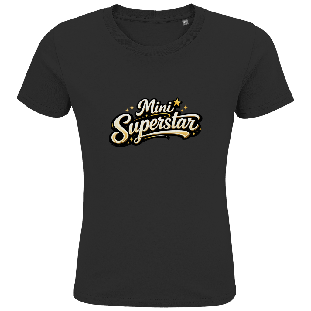 Kinder Bio T-Shirt „Mini Superstar“ – Premium Kids Shirt aus Bio-Baumwolle | Nachhaltiges Spruchshirt