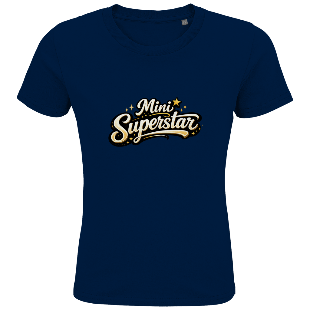 Kinder Bio T-Shirt „Mini Superstar“ – Premium Kids Shirt aus Bio-Baumwolle | Nachhaltiges Spruchshirt