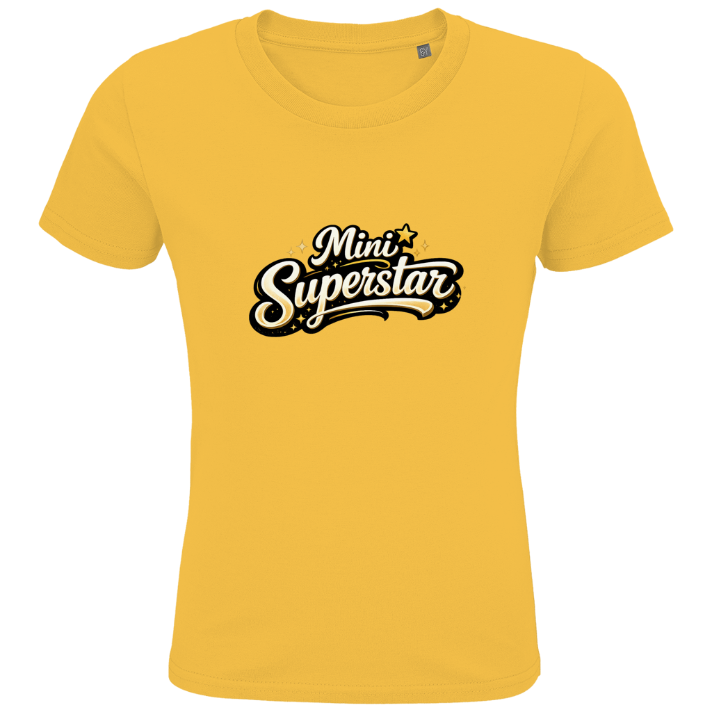 Kinder Bio T-Shirt „Mini Superstar“ – Premium Kids Shirt aus Bio-Baumwolle | Nachhaltiges Spruchshirt
