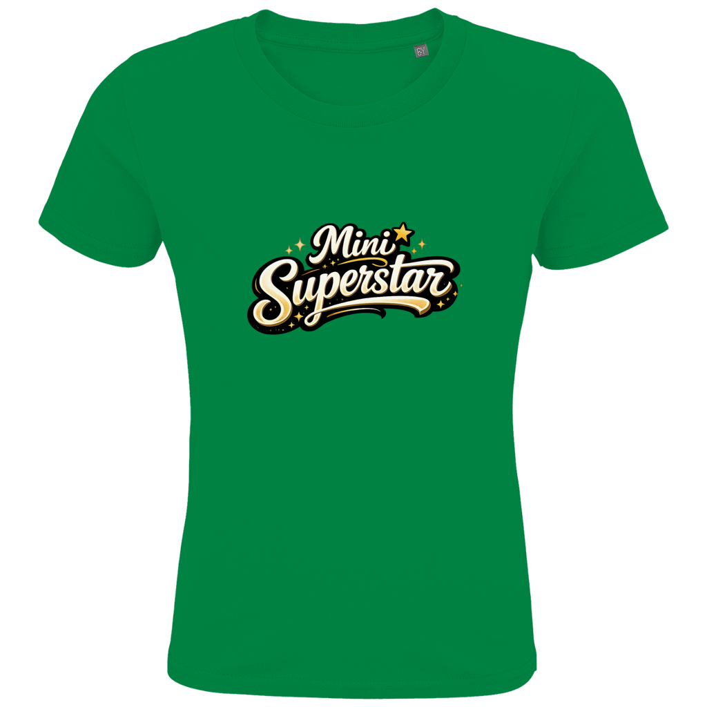 Kinder Bio T-Shirt „Mini Superstar“ – Premium Kids Shirt aus Bio-Baumwolle | Nachhaltiges Spruchshirt