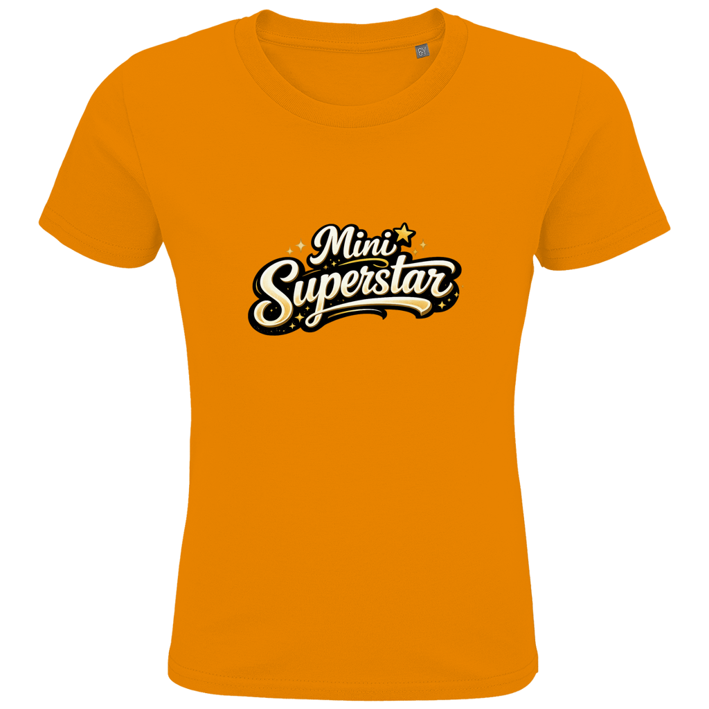 Kinder Bio T-Shirt „Mini Superstar“ – Premium Kids Shirt aus Bio-Baumwolle | Nachhaltiges Spruchshirt