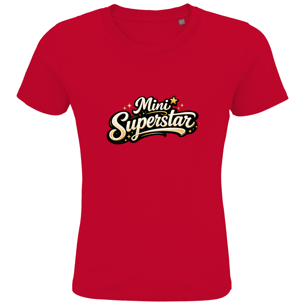 Kinder Bio T-Shirt „Mini Superstar“ – Premium Kids Shirt aus Bio-Baumwolle | Nachhaltiges Spruchshirt
