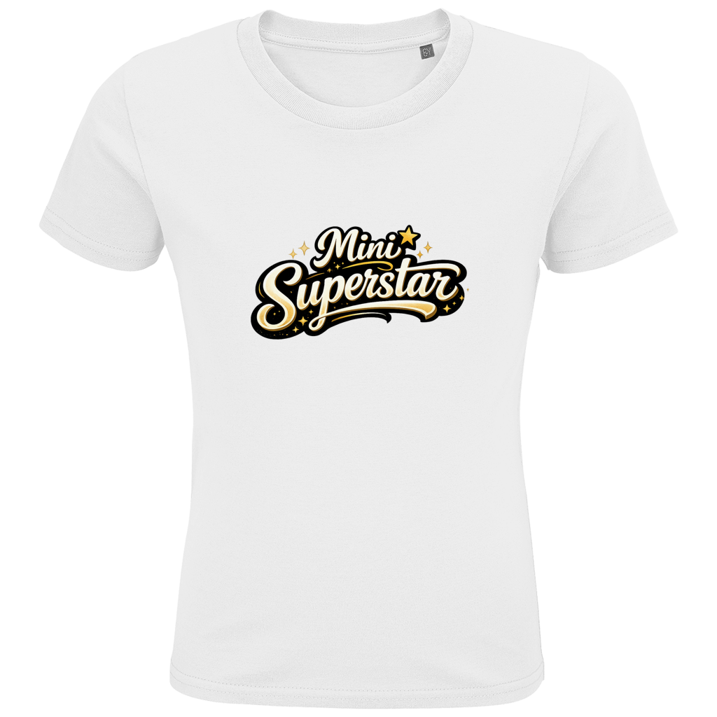 Kinder Bio T-Shirt „Mini Superstar“ – Premium Kids Shirt aus Bio-Baumwolle | Nachhaltiges Spruchshirt