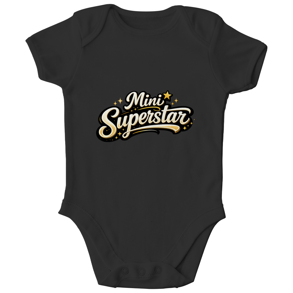 Kinder Bio Body „Mini Superstar“ – Premium Bodysuit aus Bio-Baumwolle | Nachhaltiger Spruch Body