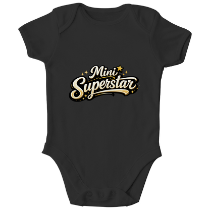 Kinder Bio Body „Mini Superstar“ – Premium Bodysuit aus Bio-Baumwolle | Nachhaltiger Spruch Body