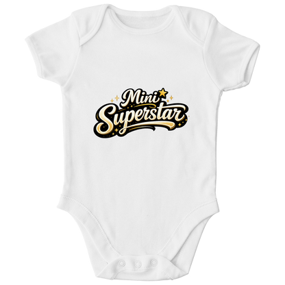 Kinder Bio Body „Mini Superstar“ – Premium Bodysuit aus Bio-Baumwolle | Nachhaltiger Spruch Body