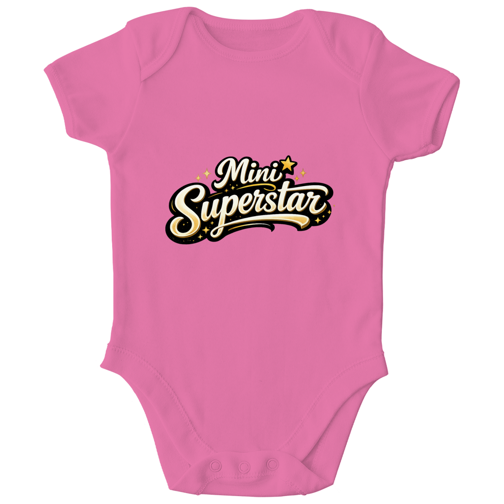 Kinder Bio Body „Mini Superstar“ – Premium Bodysuit aus Bio-Baumwolle | Nachhaltiger Spruch Body