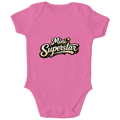 Kinder Bio Body „Mini Superstar“ – Premium Bodysuit aus Bio-Baumwolle | Nachhaltiger Spruch Body