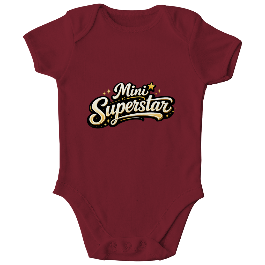 Kinder Bio Body „Mini Superstar“ – Premium Bodysuit aus Bio-Baumwolle | Nachhaltiger Spruch Body