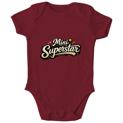 Kinder Bio Body „Mini Superstar“ – Premium Bodysuit aus Bio-Baumwolle | Nachhaltiger Spruch Body