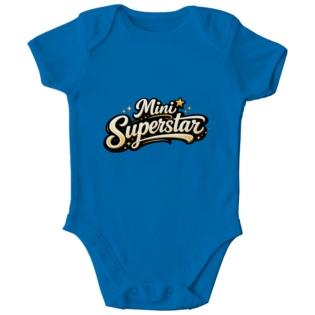 Kinder Bio Body „Mini Superstar“ – Premium Bodysuit aus Bio-Baumwolle | Nachhaltiger Spruch Body
