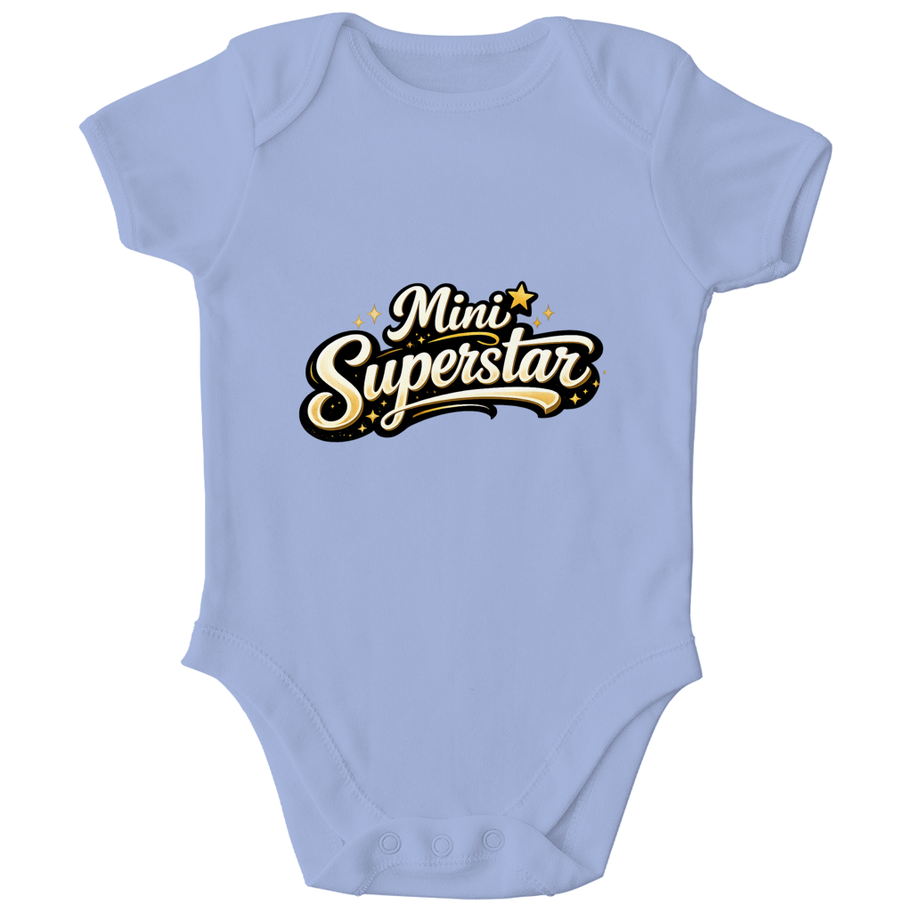 Kinder Bio Body „Mini Superstar“ – Premium Bodysuit aus Bio-Baumwolle | Nachhaltiger Spruch Body
