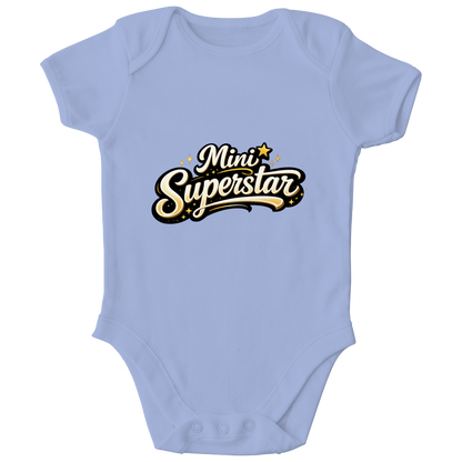 Kinder Bio Body „Mini Superstar“ – Premium Bodysuit aus Bio-Baumwolle | Nachhaltiger Spruch Body