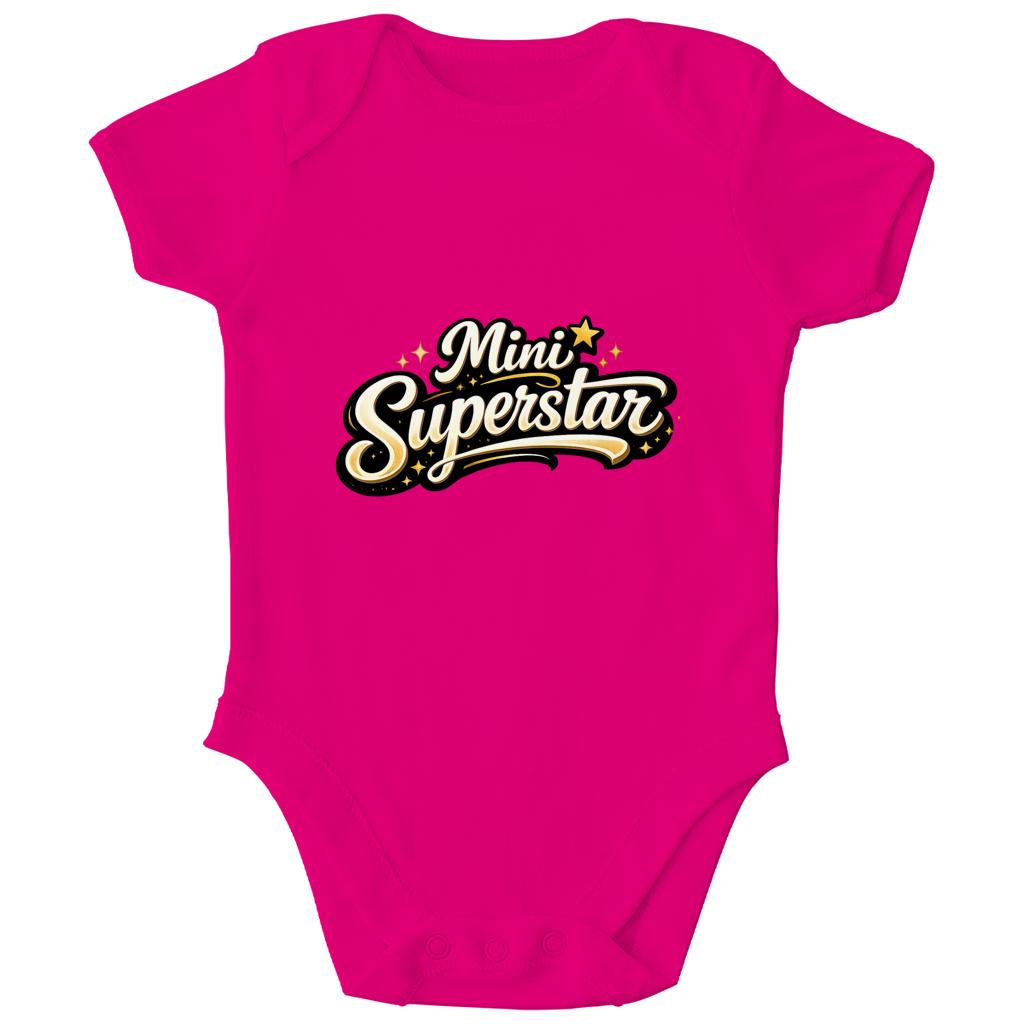 Kinder Bio Body „Mini Superstar“ – Premium Bodysuit aus Bio-Baumwolle | Nachhaltiger Spruch Body