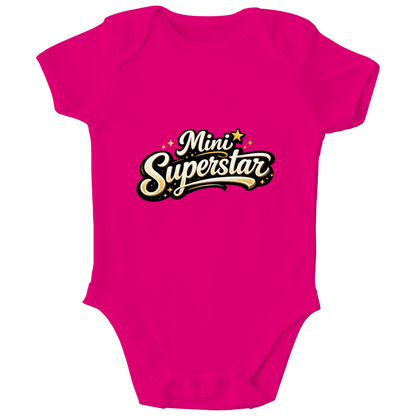 Kinder Bio Body „Mini Superstar“ – Premium Bodysuit aus Bio-Baumwolle | Nachhaltiger Spruch Body