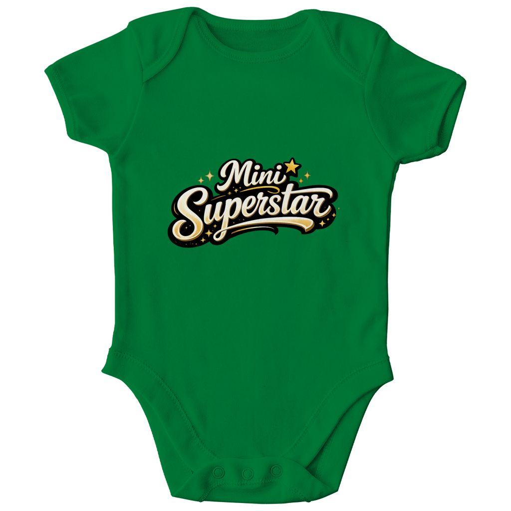 Kinder Bio Body „Mini Superstar“ – Premium Bodysuit aus Bio-Baumwolle | Nachhaltiger Spruch Body