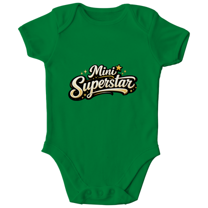 Kinder Bio Body „Mini Superstar“ – Premium Bodysuit aus Bio-Baumwolle | Nachhaltiger Spruch Body