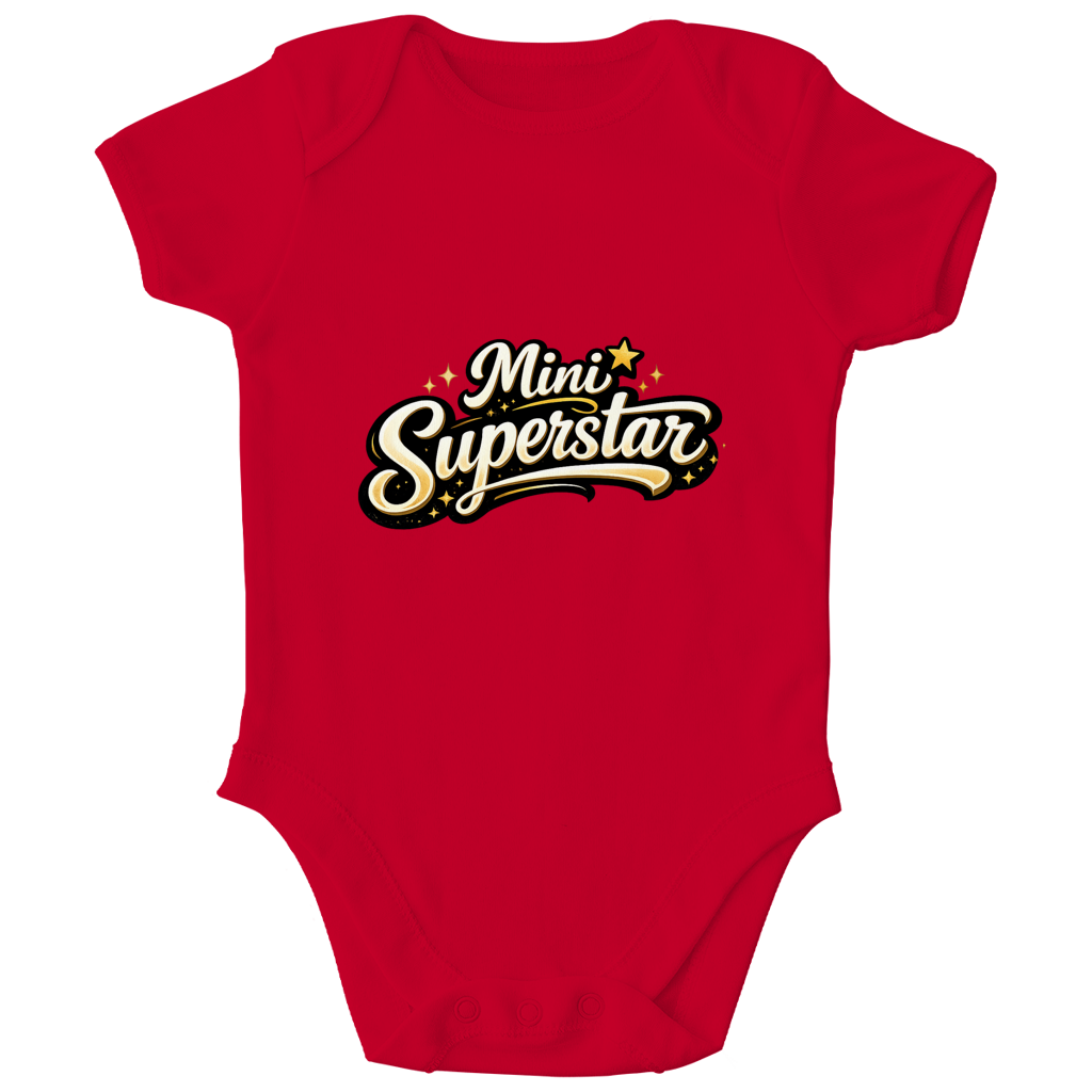 Kinder Bio Body „Mini Superstar“ – Premium Bodysuit aus Bio-Baumwolle | Nachhaltiger Spruch Body