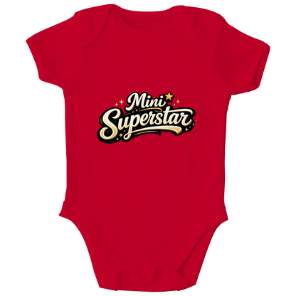 Kinder Bio Body „Mini Superstar“ – Premium Bodysuit aus Bio-Baumwolle | Nachhaltiger Spruch Body