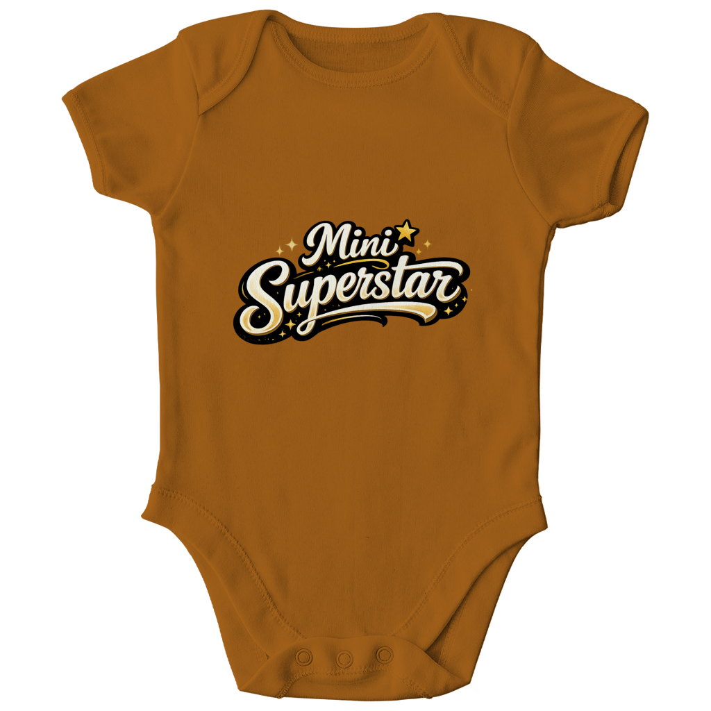 Kinder Bio Body „Mini Superstar“ – Premium Bodysuit aus Bio-Baumwolle | Nachhaltiger Spruch Body