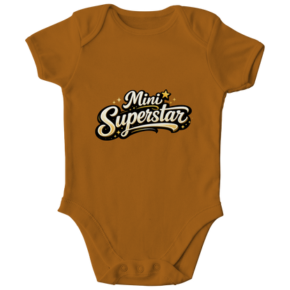 Kinder Bio Body „Mini Superstar“ – Premium Bodysuit aus Bio-Baumwolle | Nachhaltiger Spruch Body