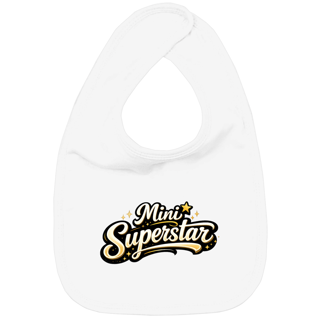 Kinder Bio Lätzchen „Mini Superstar“ – Nachhaltiges Baby Lätzchen aus Bio-Baumwolle | Süßes Spruch Lätzchen