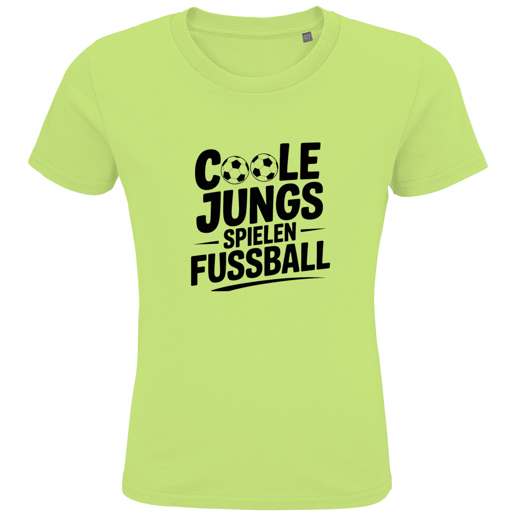 Kids Premium Bio T-Shirt „Coole Jungs spielen Fußball“ – Cooles Fußball Shirt für Kinder & Jugendliche