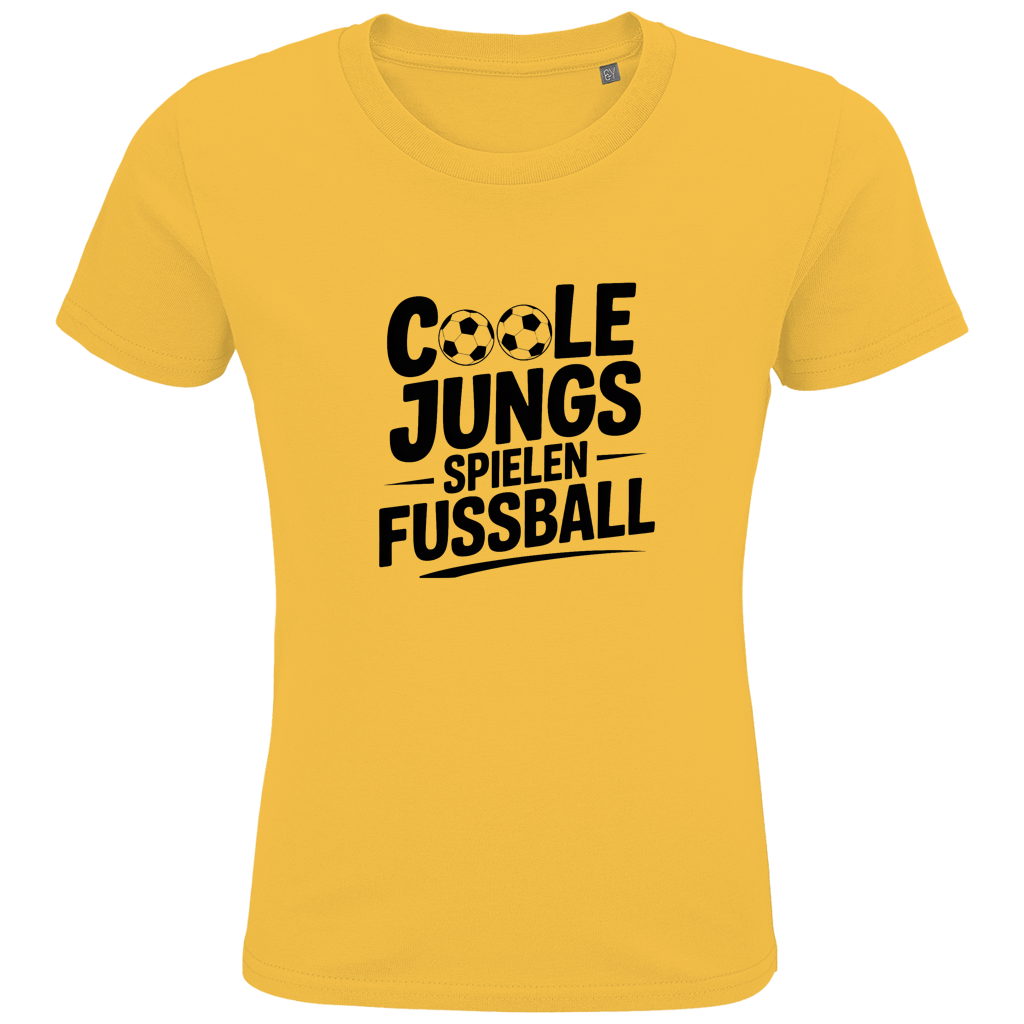 Kids Premium Bio T-Shirt „Coole Jungs spielen Fußball“ – Cooles Fußball Shirt für Kinder & Jugendliche