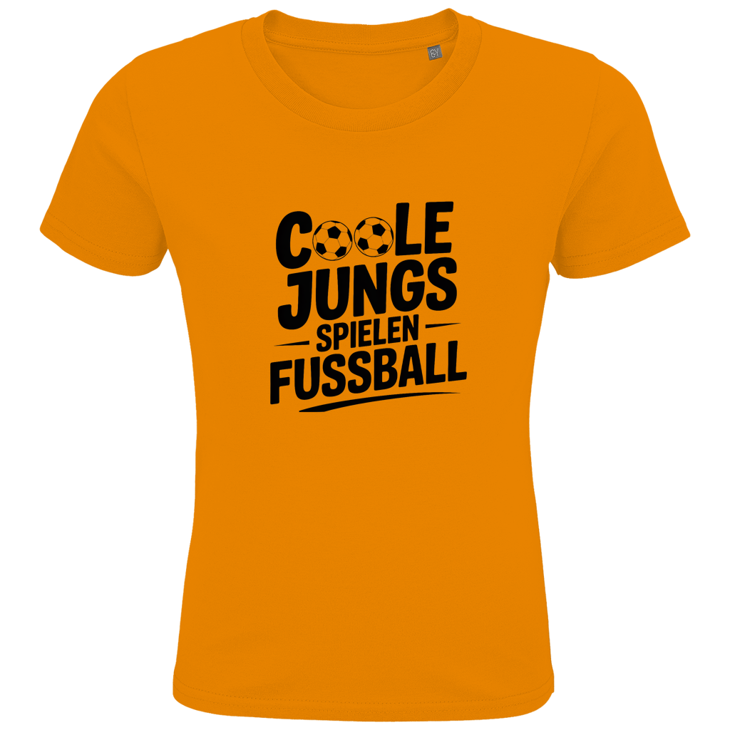 Kids Premium Bio T-Shirt „Coole Jungs spielen Fußball“ – Cooles Fußball Shirt für Kinder & Jugendliche