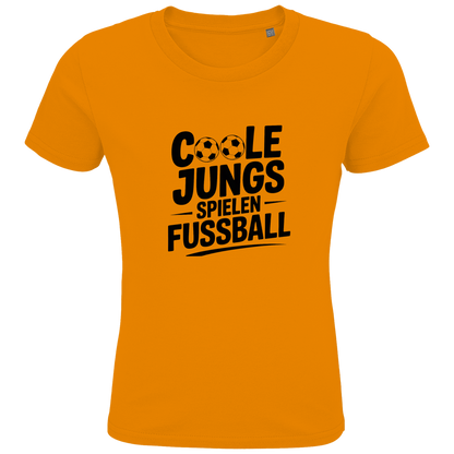 Kids Premium Bio T-Shirt „Coole Jungs spielen Fußball“ – Cooles Fußball Shirt für Kinder & Jugendliche