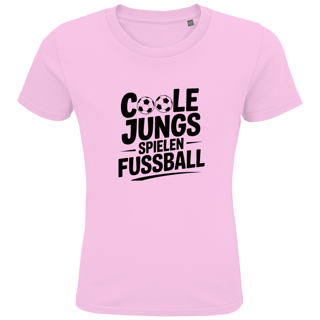 Kids Premium Bio T-Shirt „Coole Jungs spielen Fußball“ – Cooles Fußball Shirt für Kinder & Jugendliche