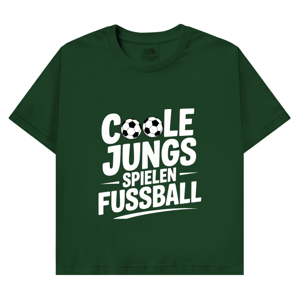 Herren Promo T-Shirt „Coole Jungs spielen Fußball“ – Lustiges Fußball Shirt für Sport & Freizeit