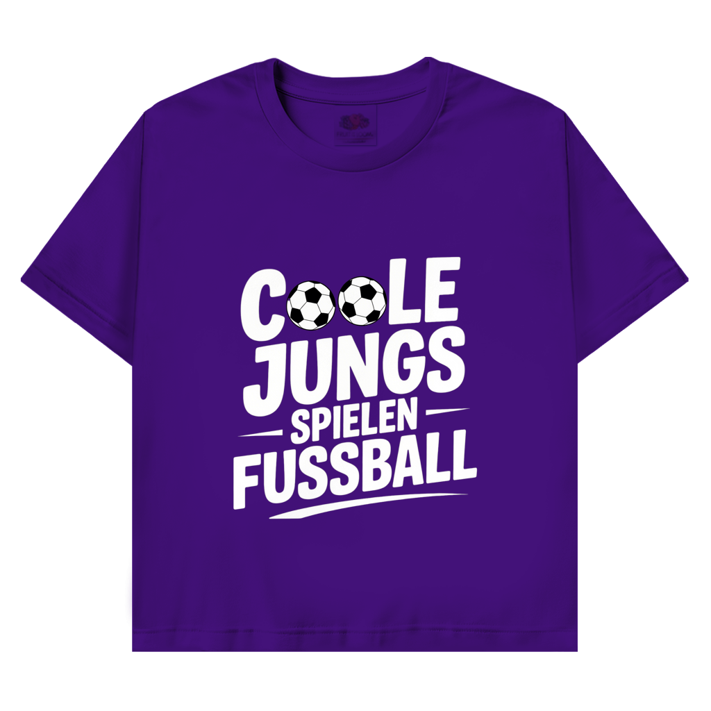 Herren Promo T-Shirt „Coole Jungs spielen Fußball“ – Lustiges Fußball Shirt für Sport & Freizeit
