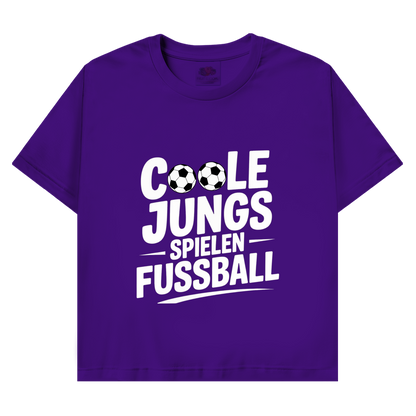 Herren Promo T-Shirt „Coole Jungs spielen Fußball“ – Lustiges Fußball Shirt für Sport & Freizeit