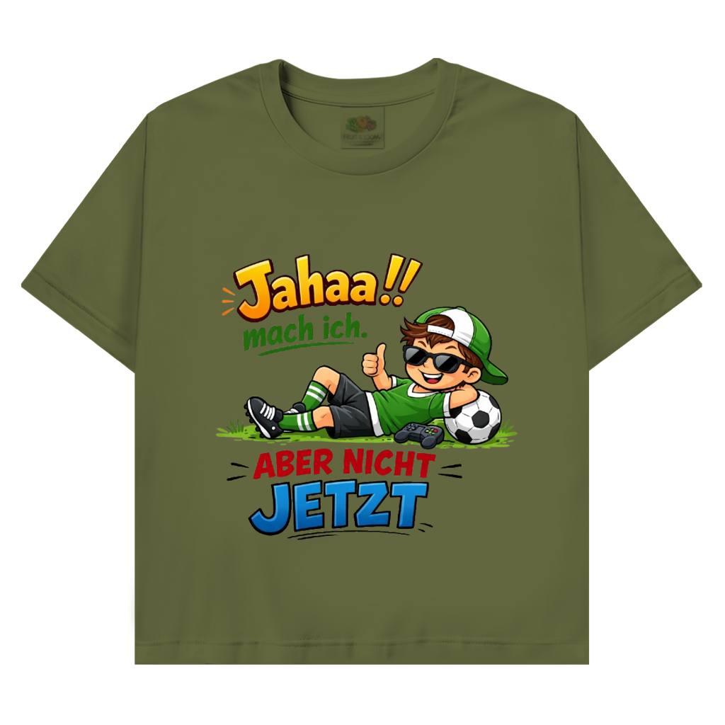 Herren Promo T-Shirt „Jahaa!! mach ich – aber nicht jetzt“ | Lustiges Spruchshirt für Männer